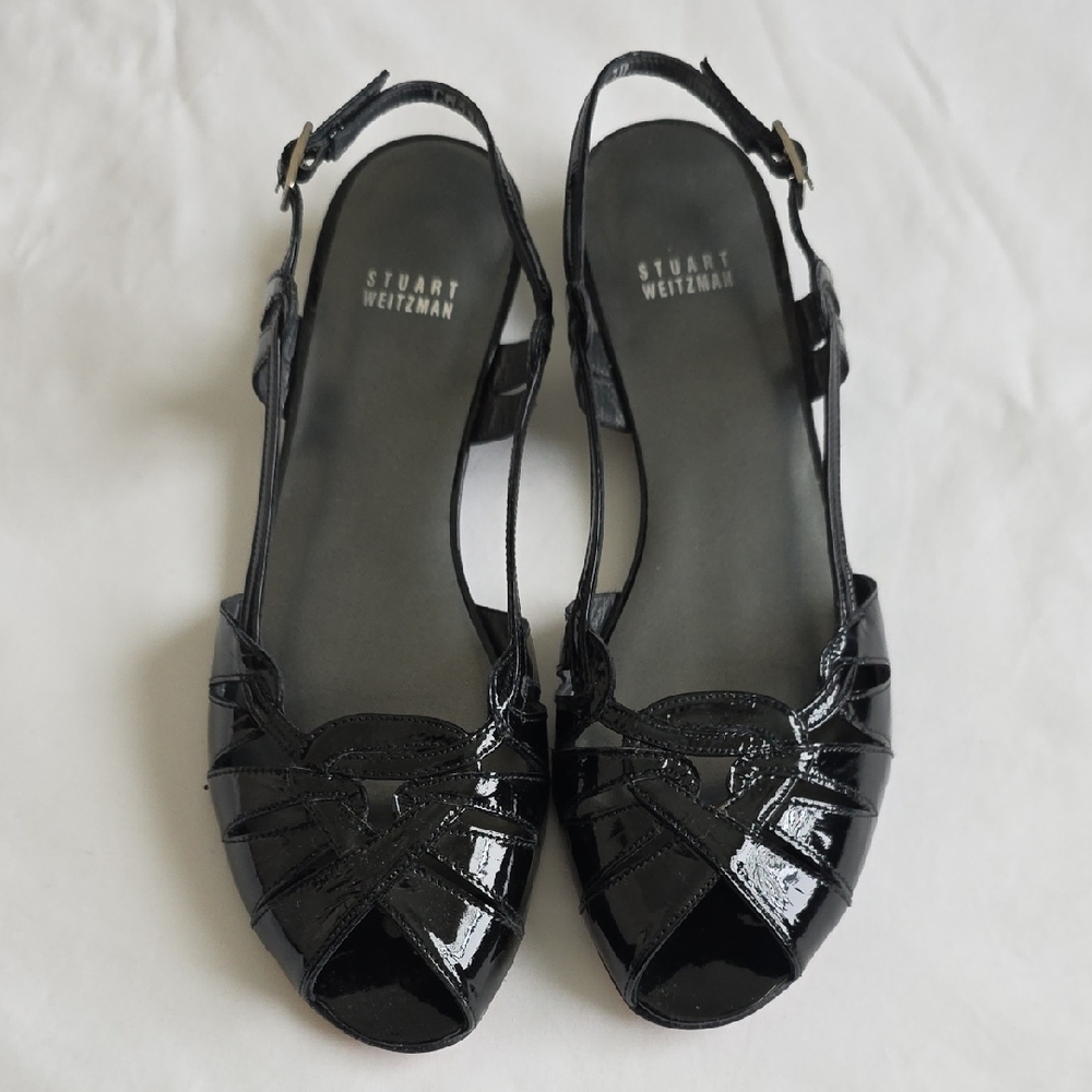 Stuart Weitzman Glossy Black Flats